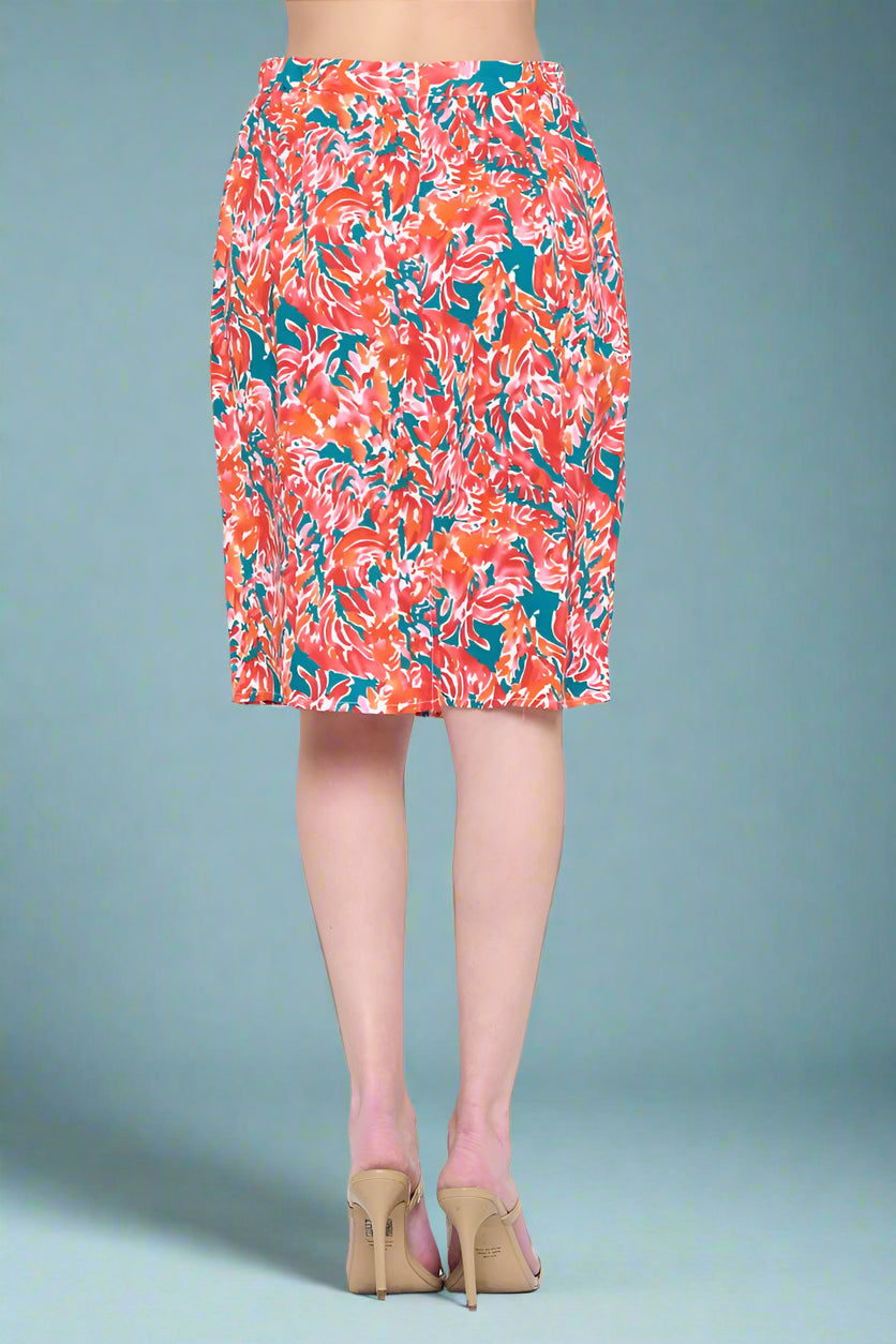 Vintage Floral Skirt - Red