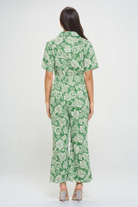 Floral Leaf Overall - Green