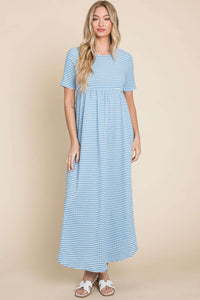 Gingham Poplin Dress Blue