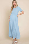 Gingham Poplin Dress Blue