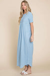 Gingham Poplin Dress Blue