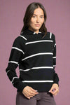 Turner Lightweight Hoodie - Black Ivory Stripe