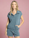 Olson Collared V-Neck - Blue Mirage
