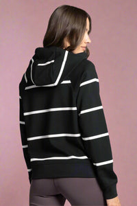 Turner Lightweight Hoodie - Black Ivory Stripe