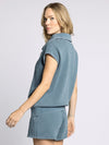 Olson Collared V-Neck - Blue Mirage