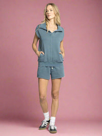 Olson Collared V-Neck - Blue Mirage