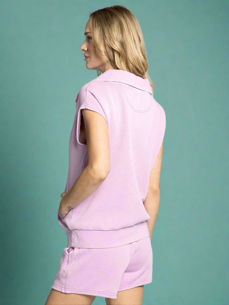 Olson Collared V-Neck - Orchid