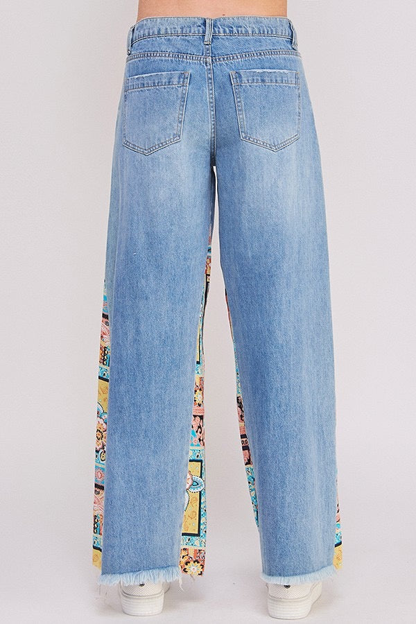 Boho Paneled Flare Jeans