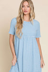 Gingham Poplin Dress Blue