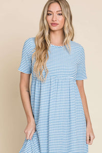 Gingham Poplin Dress Blue