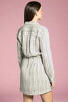 Edna Button Down Dress - Black Off White