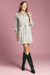 Edna Button Down Dress - Black Off White