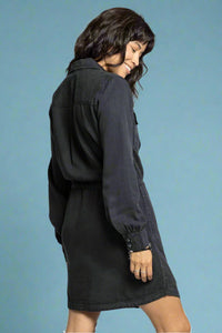 Edna Button Down Dress - Noir