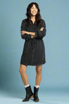 Edna Button Down Dress - Noir