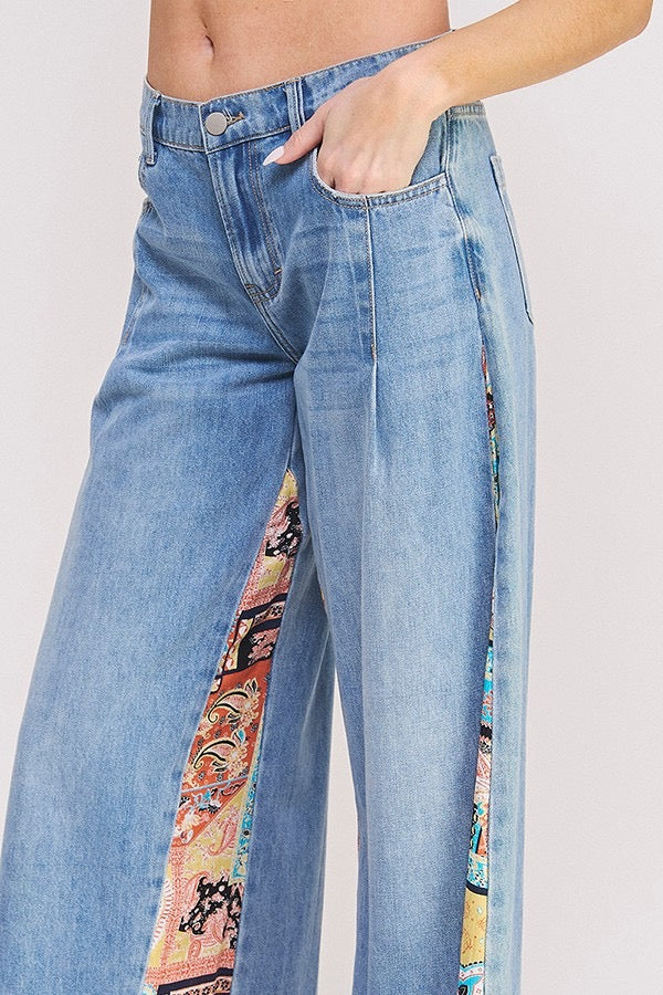 Boho Paneled Flare Jeans