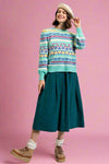 Lightweight Heart Sweater - Mint Green