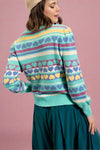 Lightweight Heart Sweater - Mint Green