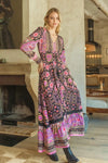 Cherry Blossom Print Sabrina Maxi Black