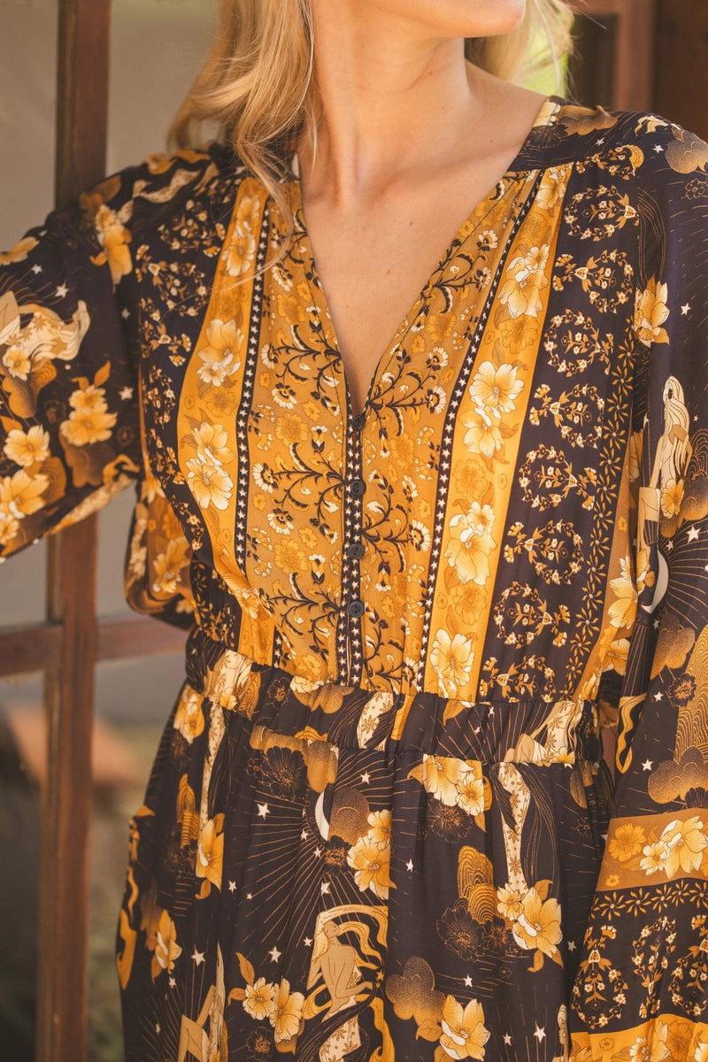 Starry Black Print Chance Maxi