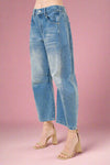 Contrast Stitch Barrel Jeans - Denim