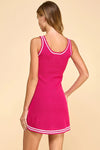 Knit Striped Detail Dress - Magenta