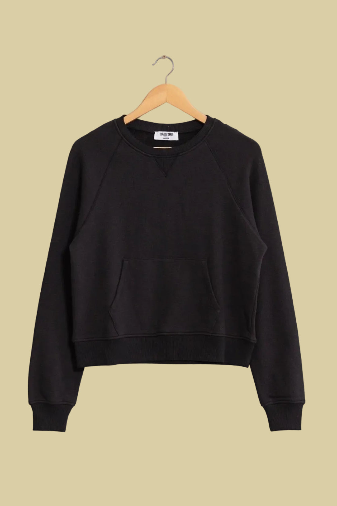 Raglan Sleeve Pocket Sweatshirt - Black