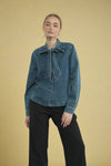 Denim Bow Tie Shirt - Medium Wash