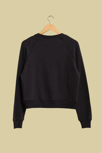 Raglan Sleeve Pocket Sweatshirt - Black