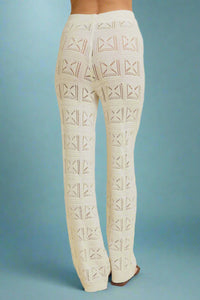 Open Knit Pants - White