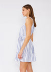 Nautical Striped Sleeveless Belted Mini Dress