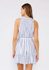 Nautical Striped Sleeveless Belted Mini Dress