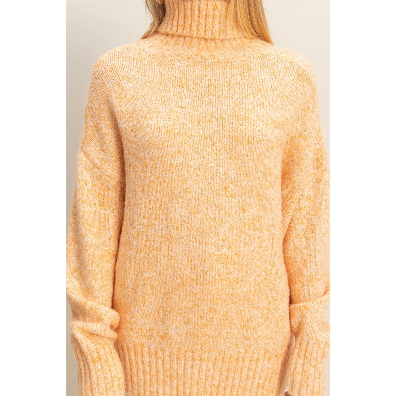 Turtleneck Pullover Sweater - Marigold