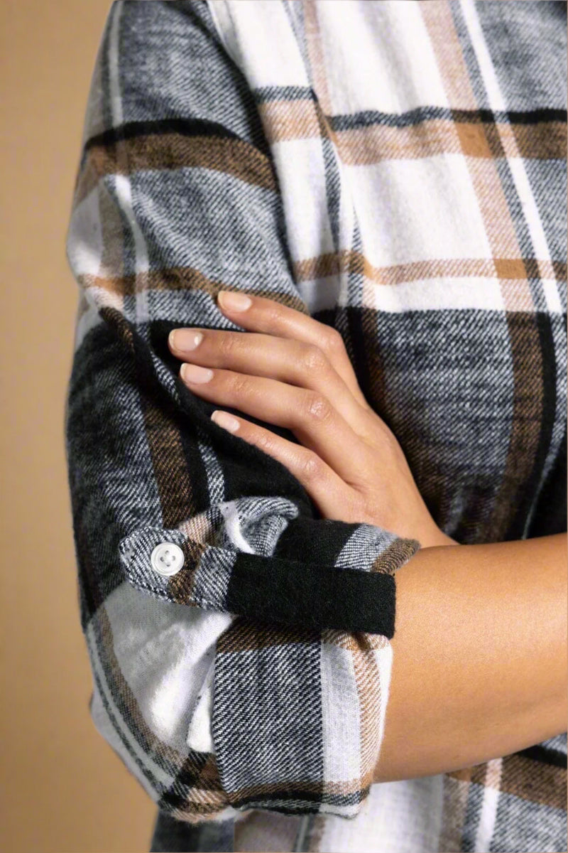Kacey Flannel Shirt - Black Plaid