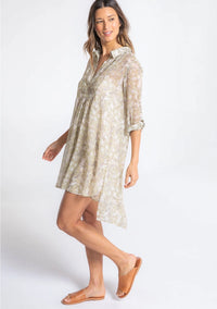 Paisley Long Sleeve Collared Mini Dress