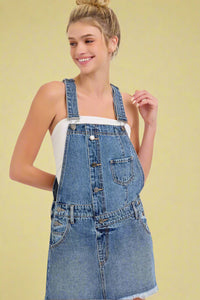 Mid Waisted Mini Skirtall - Medium Wash