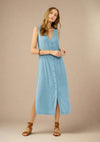 V-Neck Button-Down Tank Dress with Slits