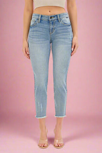 Mid Rise Crop Skinny - Medium Wash
