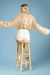Be Yourself Reversible Sweater Crop Top - Oatmeal