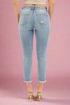 Mid Rise Crop Skinny - Medium Wash
