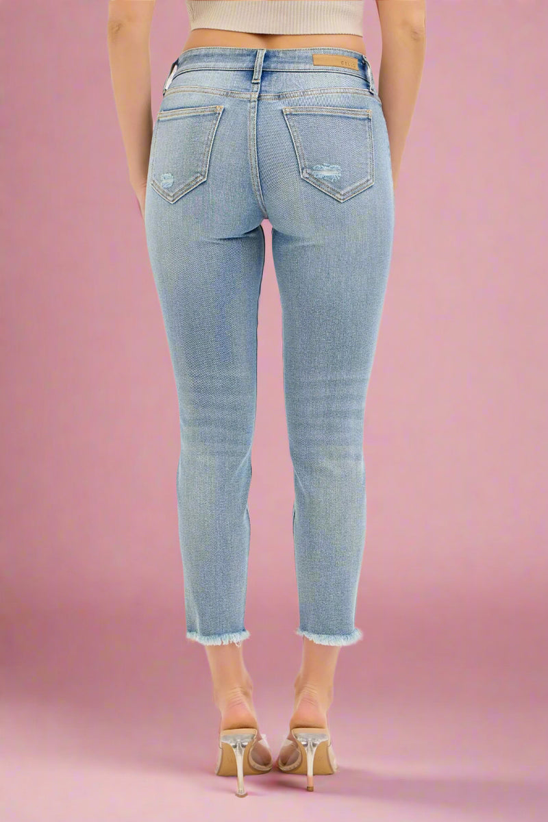 Mid Rise Crop Skinny - Medium Wash