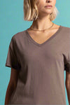 Luca V-Neck Tee - Olive Green