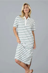 Polo Midi Dress Stripe Green