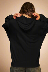Zip Up Hoodie Black