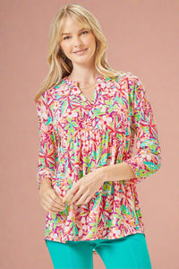 Babydoll Top Bright Floral - Purple