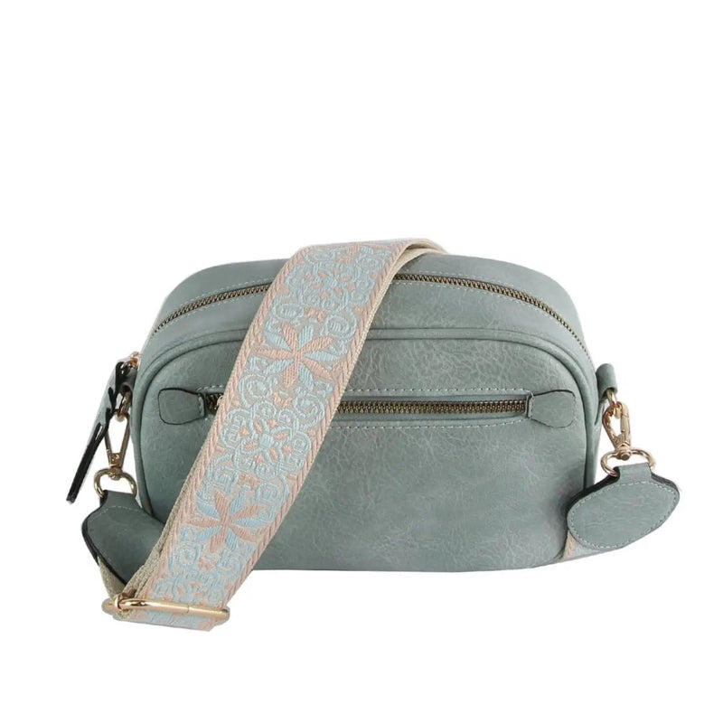 Boho Guitar Strap Crossbody - Baby Blue