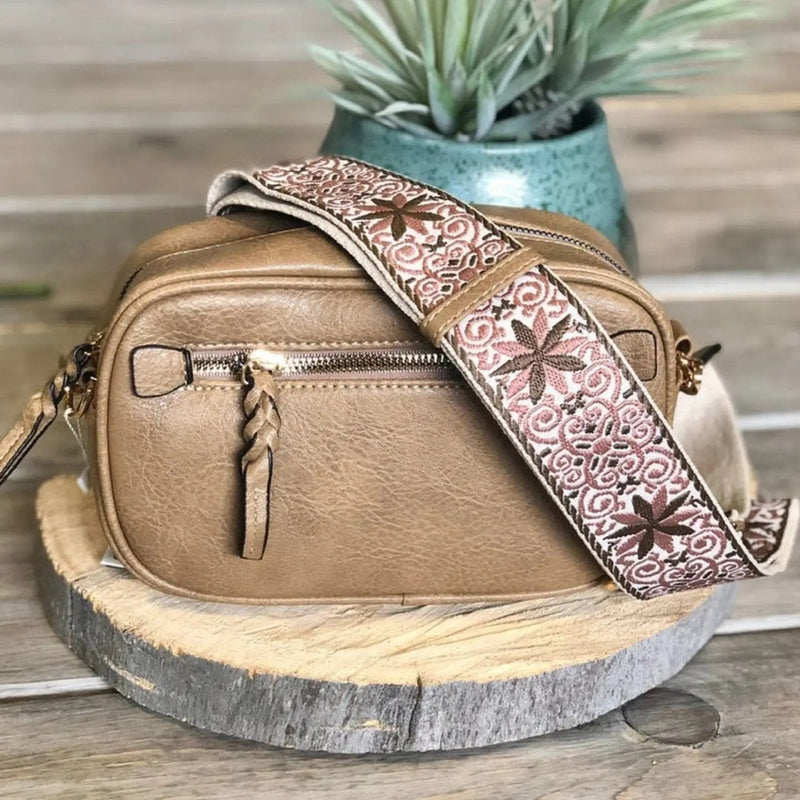 Boho Guitar Strap Crossbody - Mocha