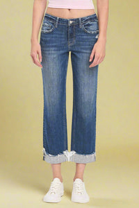 Mid Rise Cuffed Boyfriend Jeans LV3