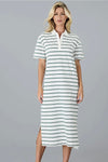 Polo Midi Dress Stripe Green