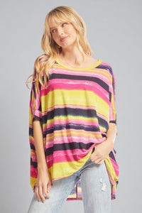 Oversized Hazy Sunset Top - Multi