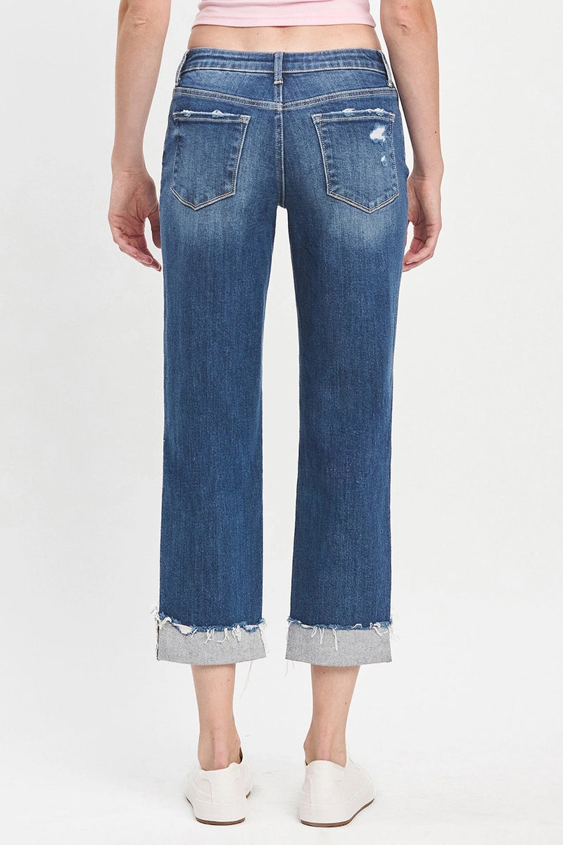 Mid Rise Cuffed Boyfriend Jeans LV3